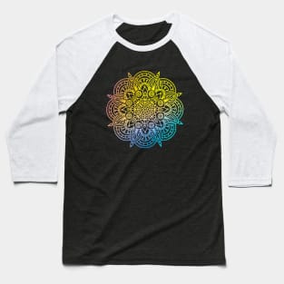 Neon Mandala Bloom Baseball T-Shirt